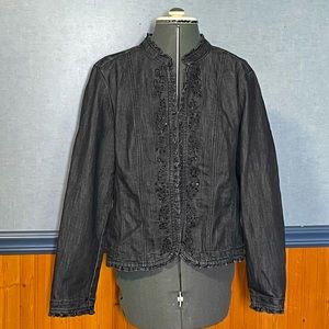 🔥3 for $15 Sale- Christopher & Banks black denim jacket